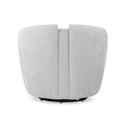 LIRIO Swivel Chair in Ivory Fabric