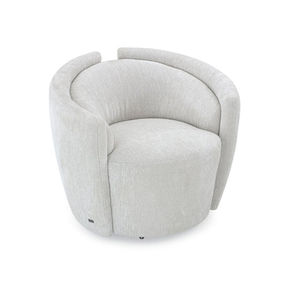 LIRIO Swivel Chair in Ivory Fabric