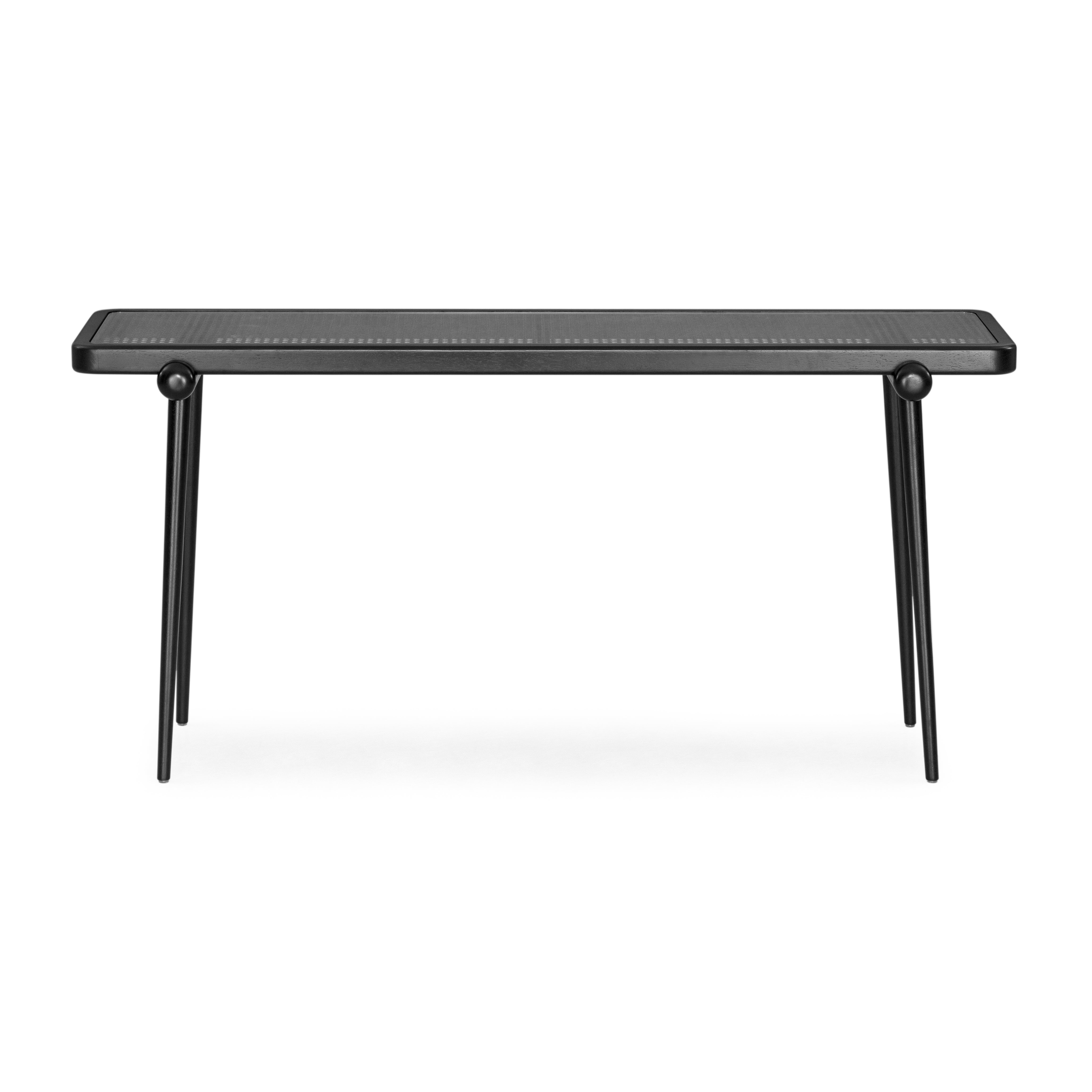 PLOT Console Table 63" in Black with Black Cane