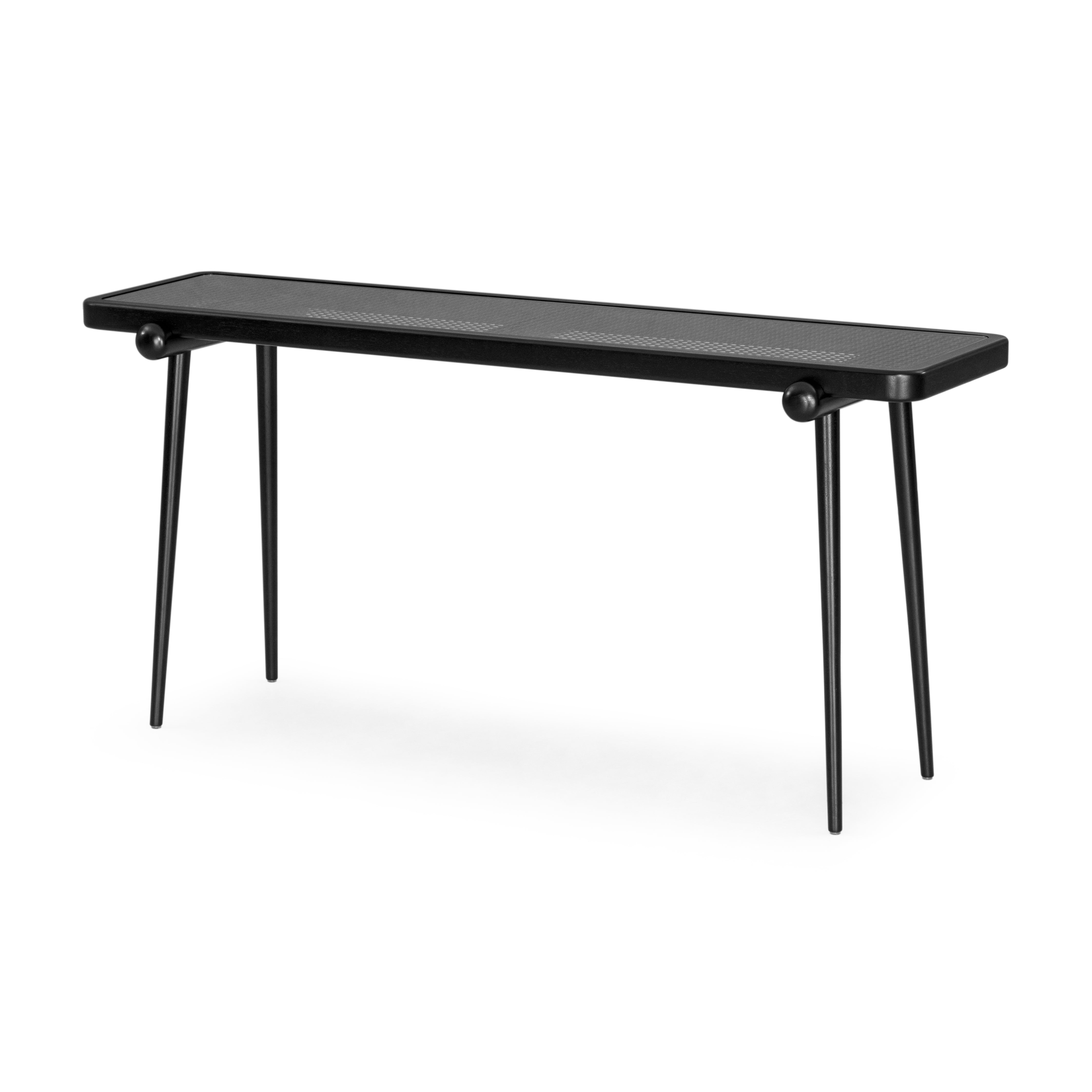 PLOT Console Table 63" in Black with Black Cane