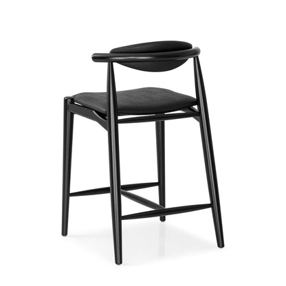 GRAIN Counter Stool in Black finish and Faux leather