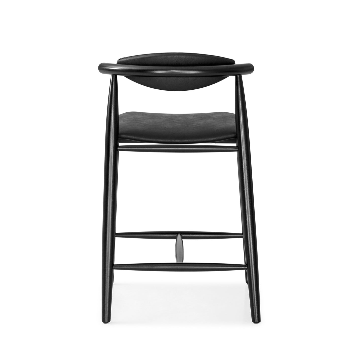 GRAIN Counter Stool in Black finish and Faux leather