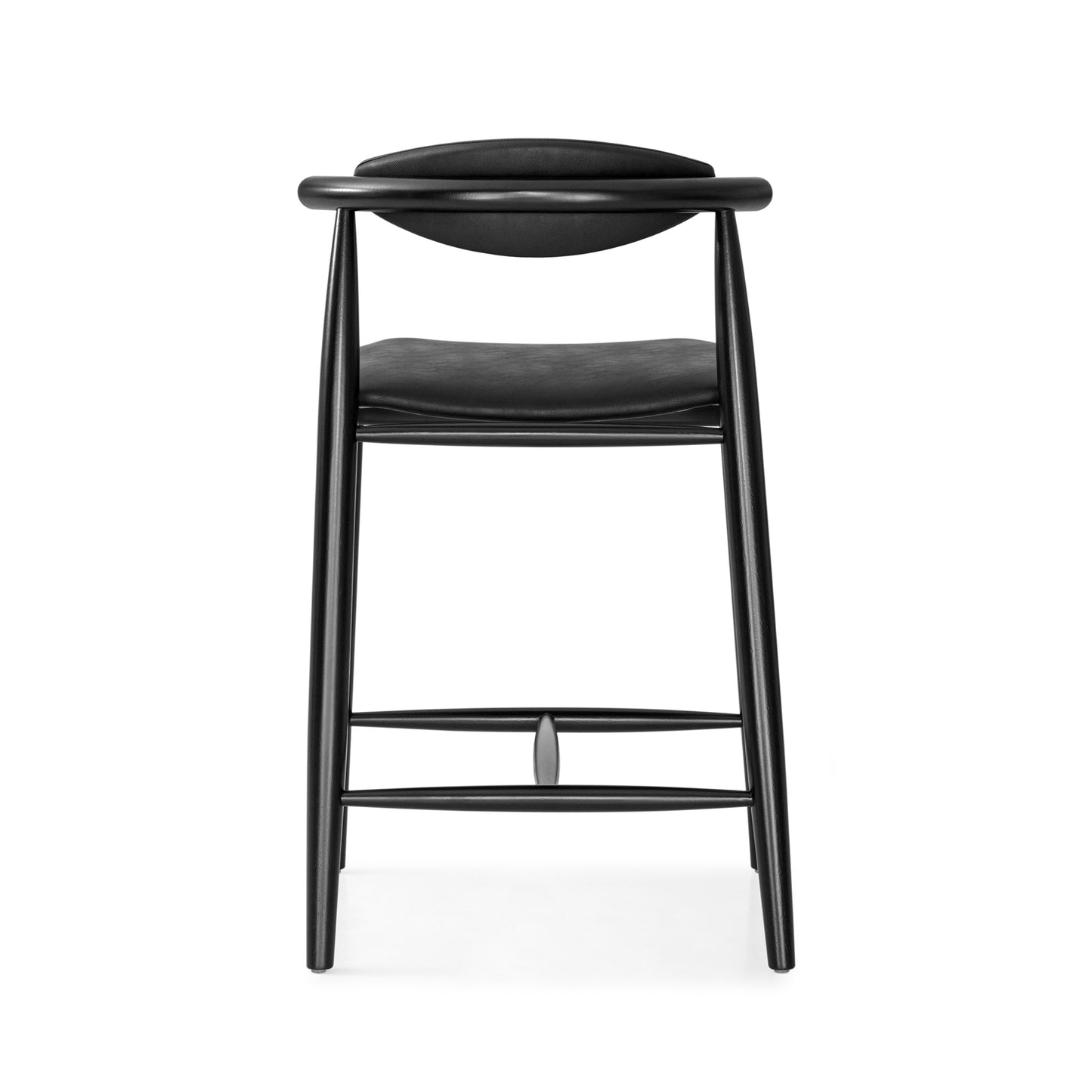 GRAIN Counter Stool in Black finish and Faux leather