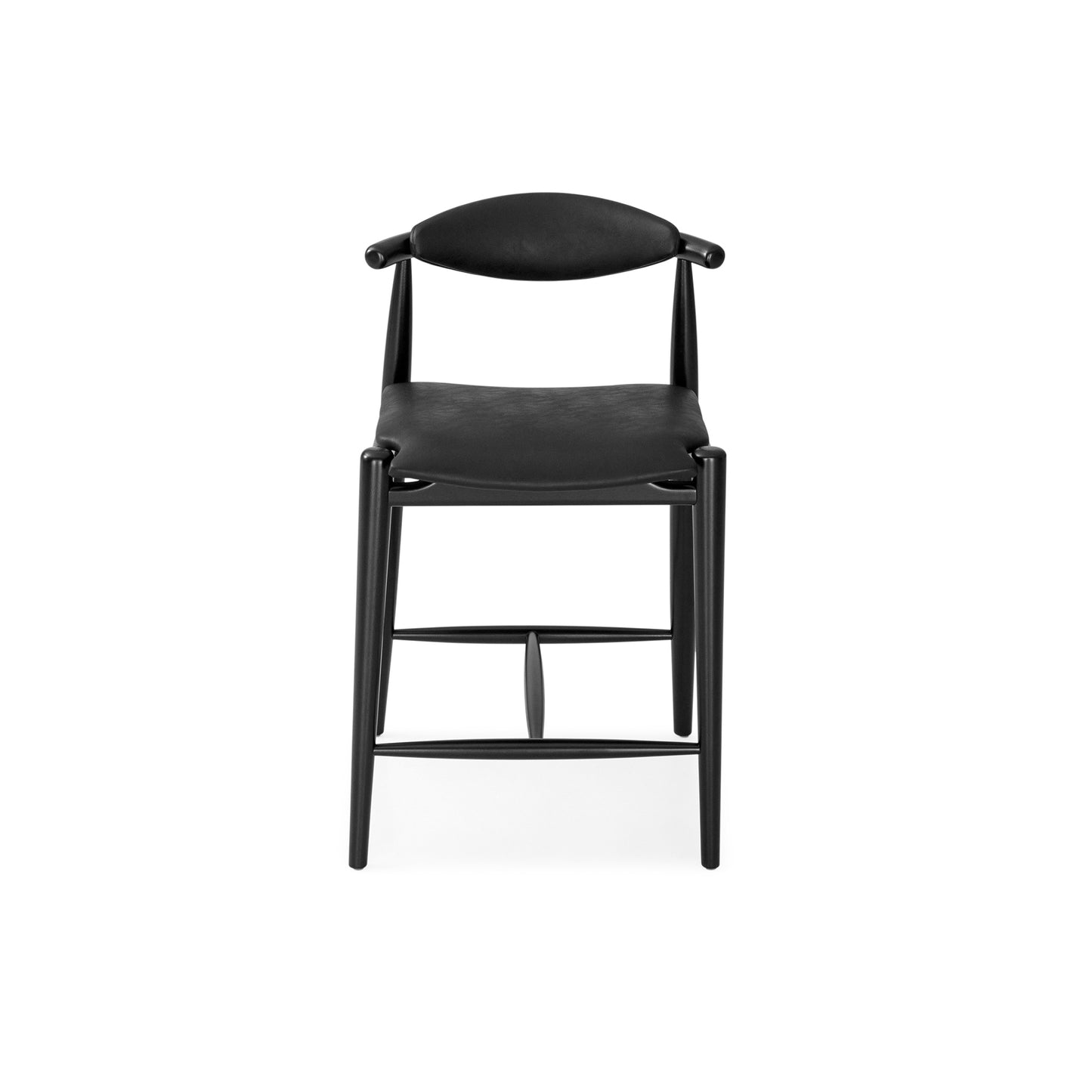 GRAIN Counter Stool in Black finish and Faux leather