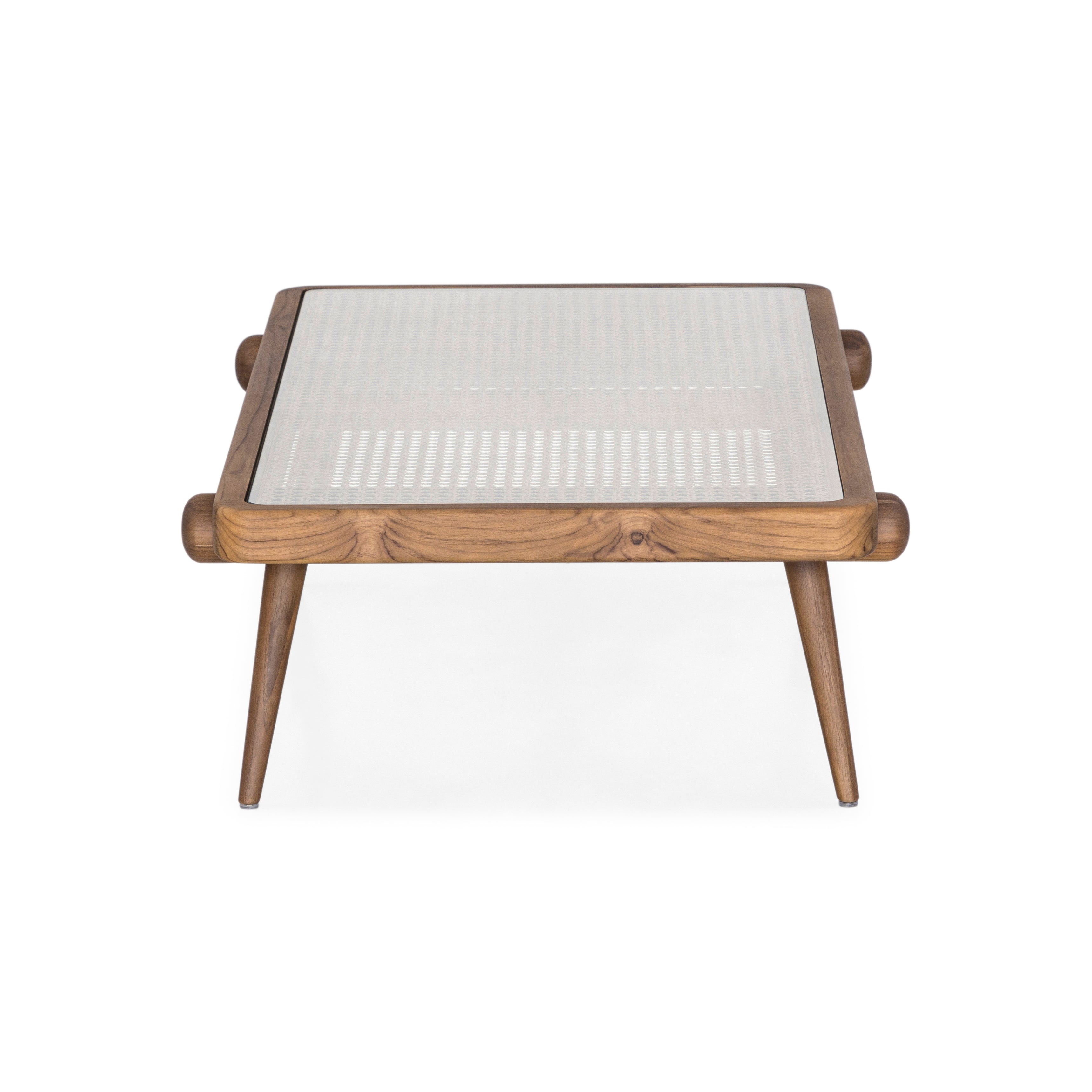 PLOT Coffee Table 47" in Walnut and Walnut Cane