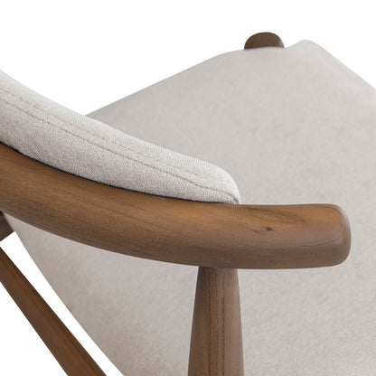 GRAIN Counter Stool in Walnut finish and Beige fabric