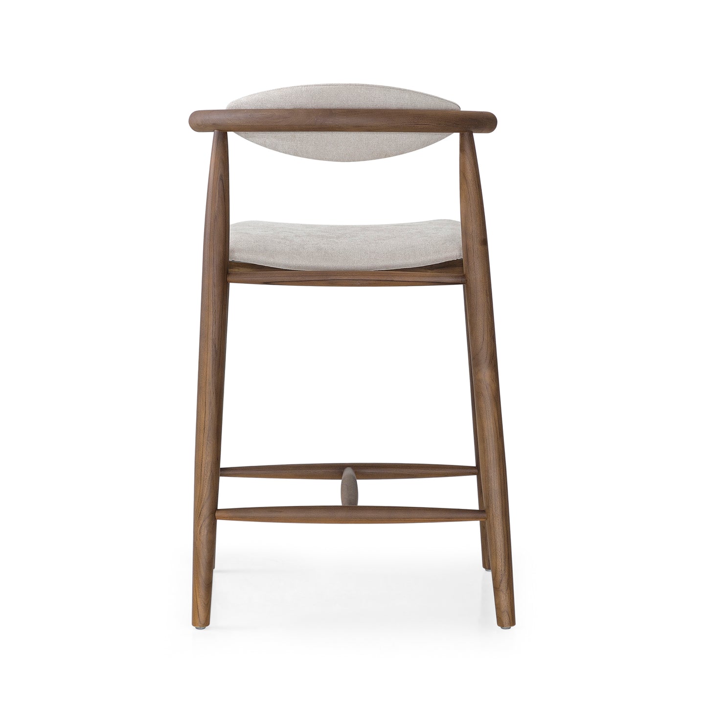 GRAIN Counter Stool in Walnut finish and Beige fabric