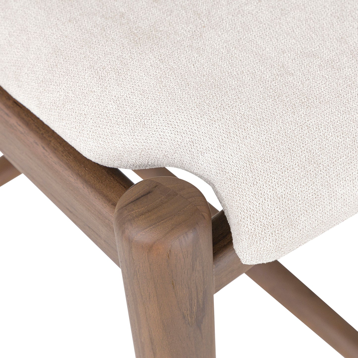 GRAIN Counter Stool in Walnut finish and Beige fabric