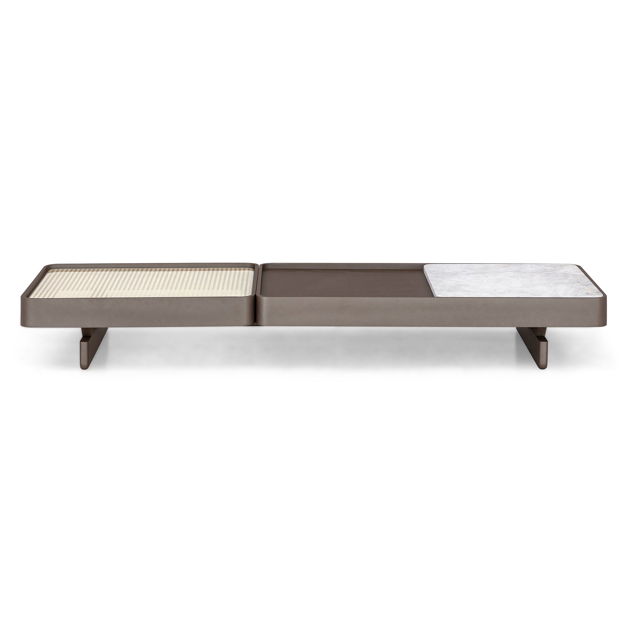 TRE Coffee Table in Chocolate and White Parana Marble