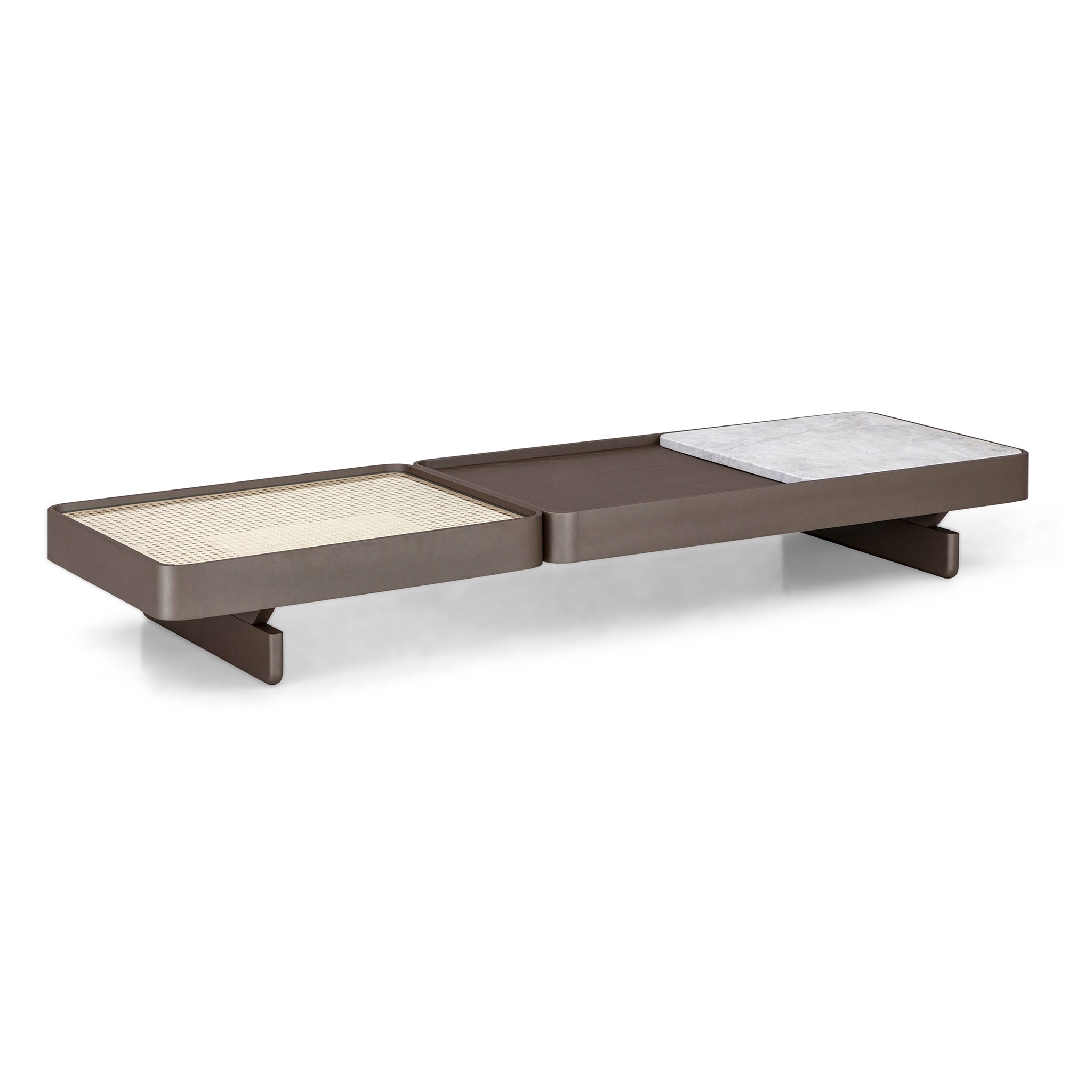 TRE Coffee Table in Chocolate and White Parana Marble