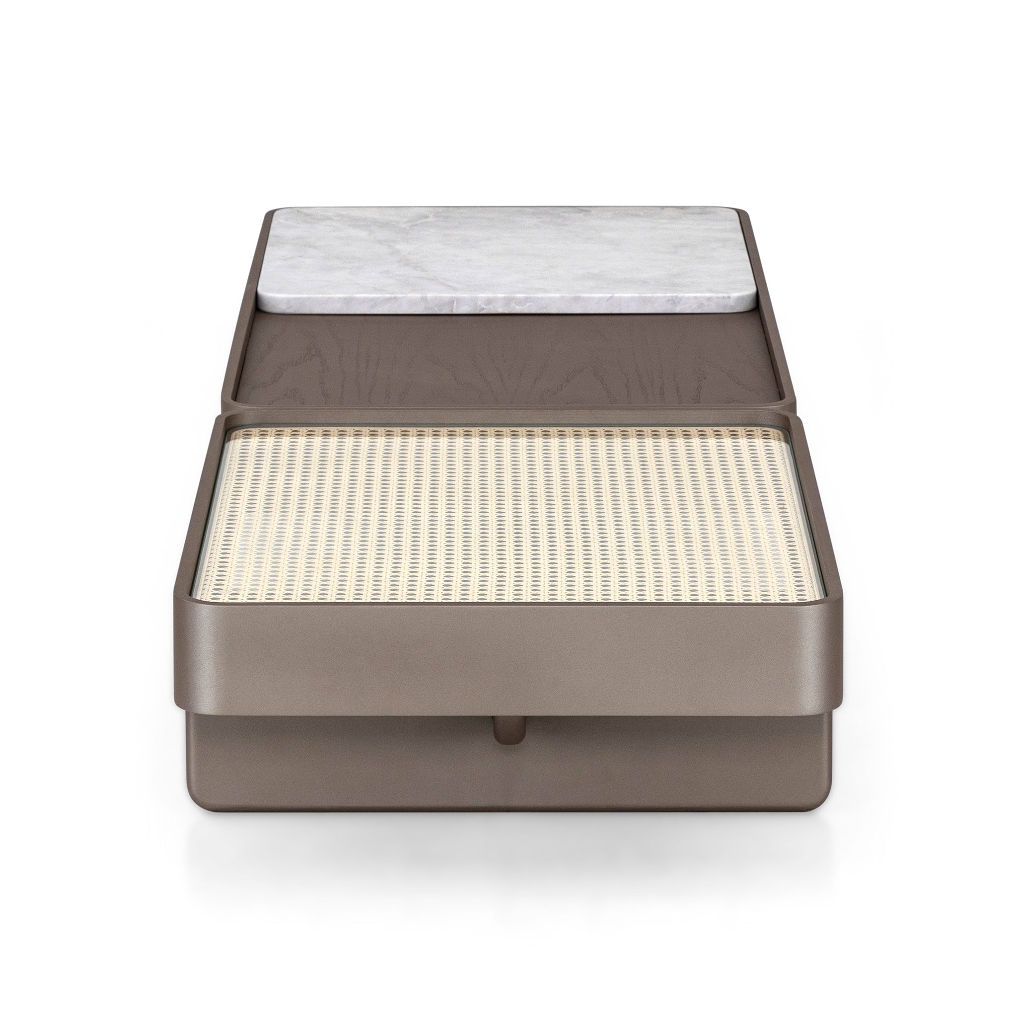 TRE Coffee Table in Chocolate and White Parana Marble