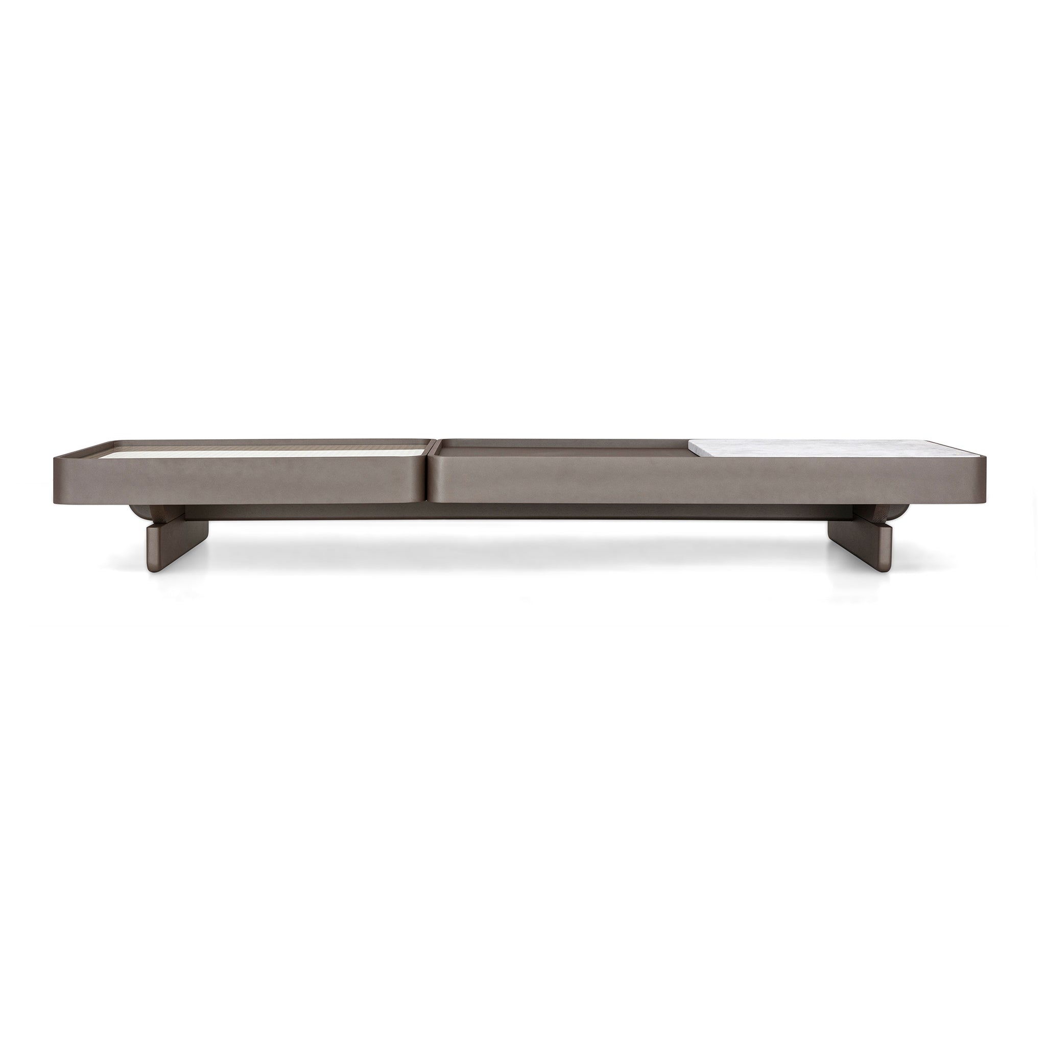 TRE Coffee Table in Chocolate and White Parana Marble