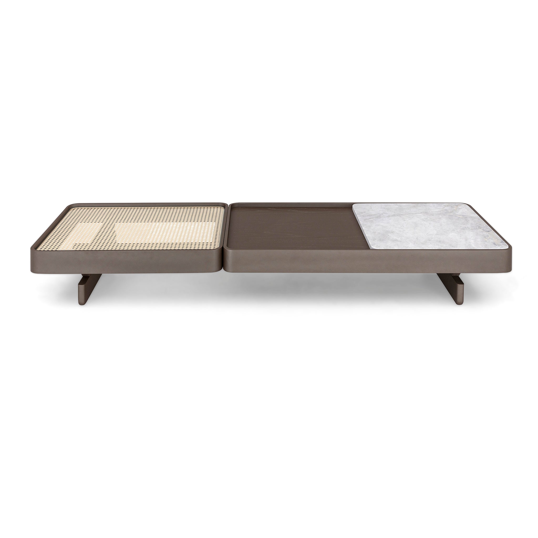 TRE Coffee Table in Chocolate and White Parana Marble