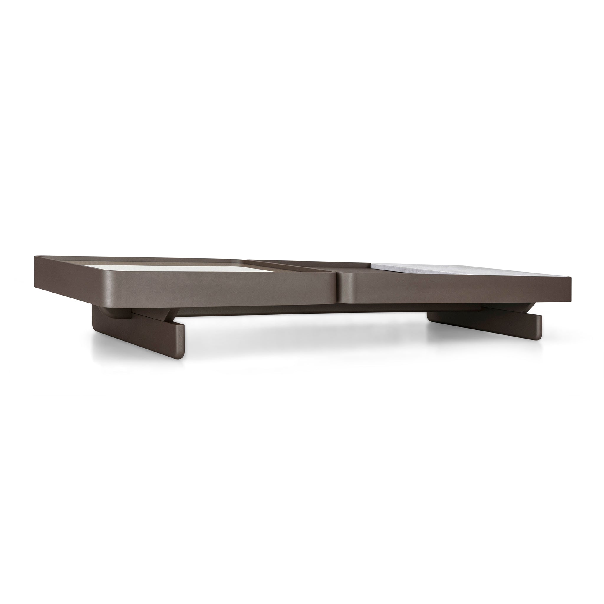 TRE Coffee Table in Chocolate and White Parana Marble