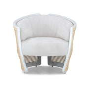 LIRIO Armchair In White and White Fabric