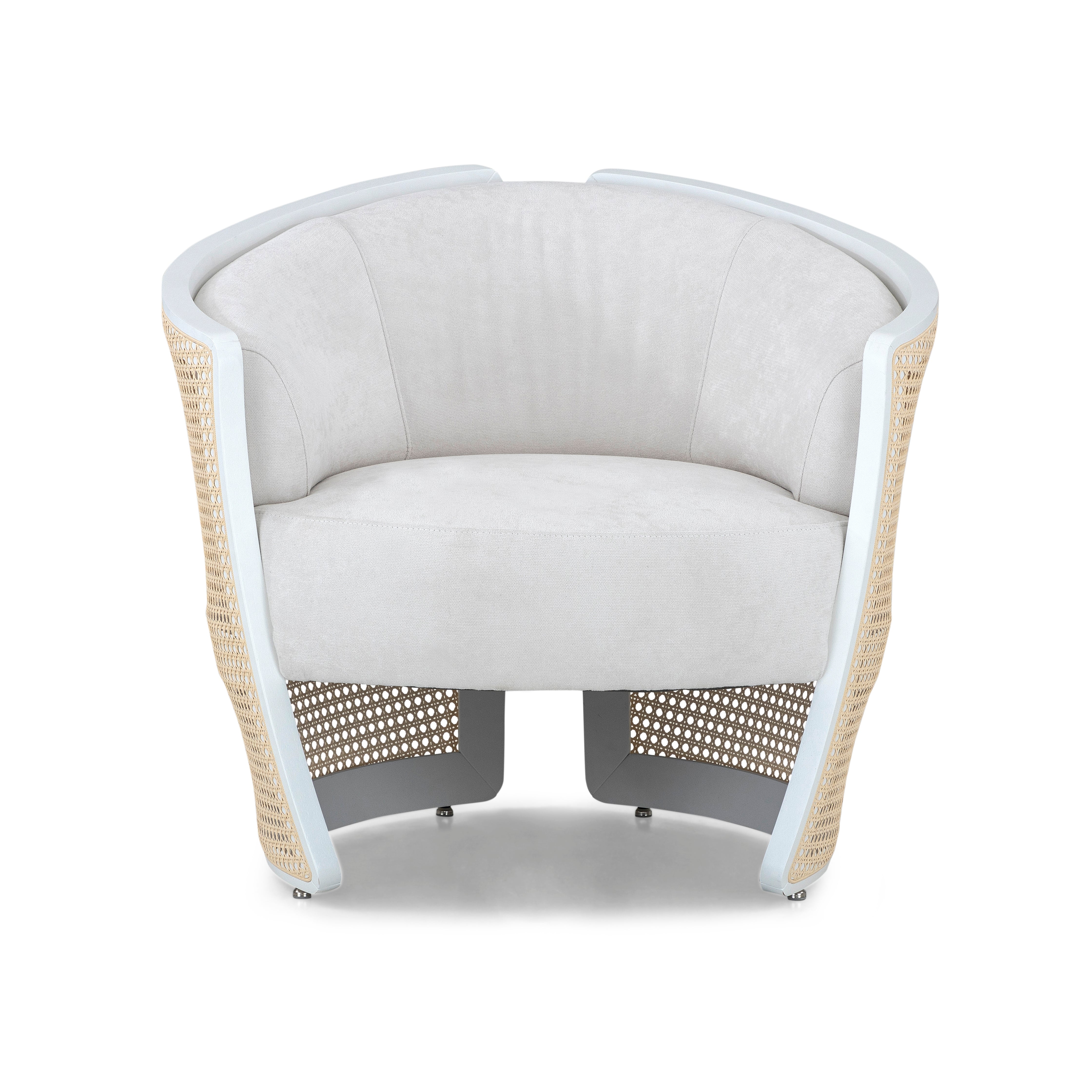 LIRIO Armchair In White and White Fabric
