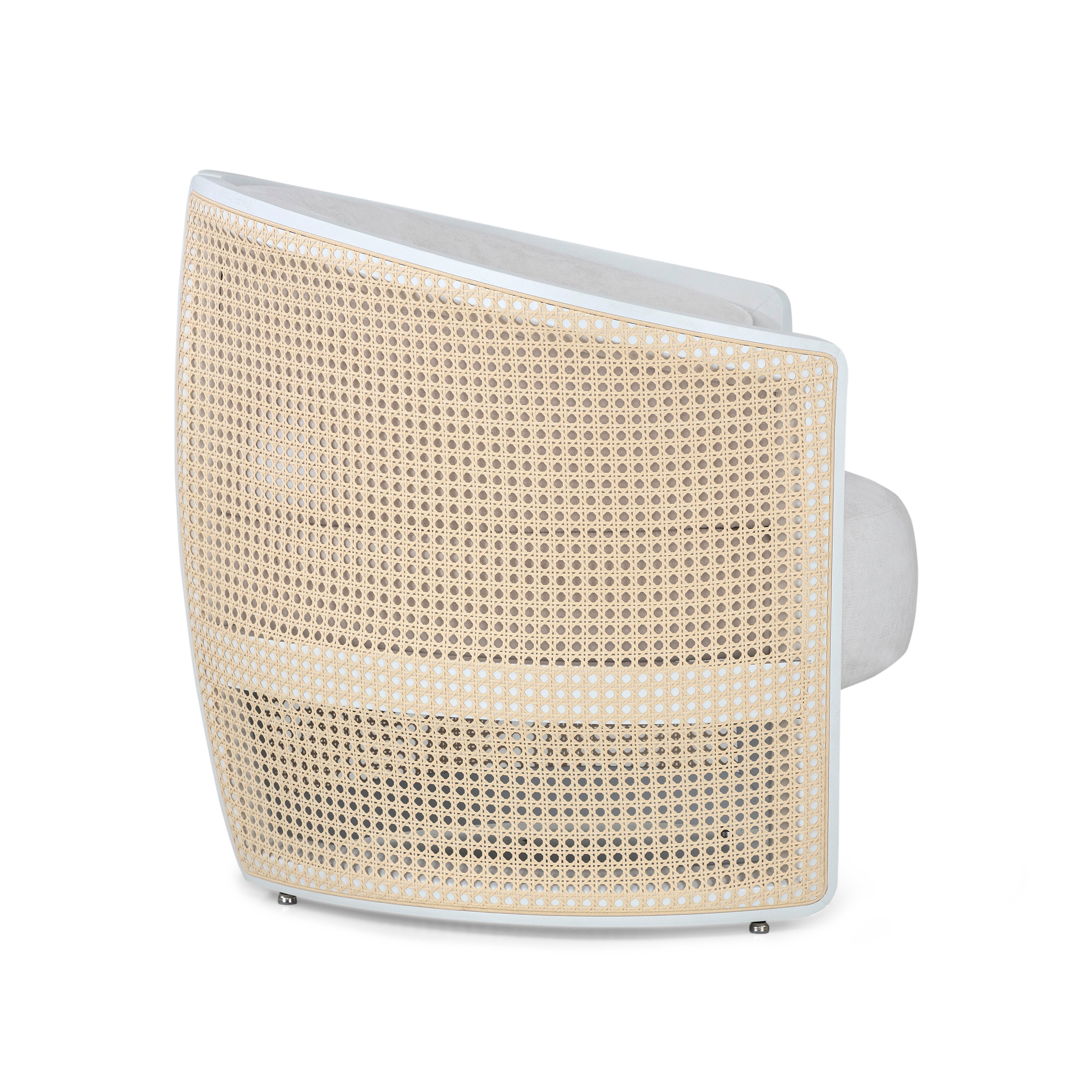 LIRIO Armchair In White and White Fabric