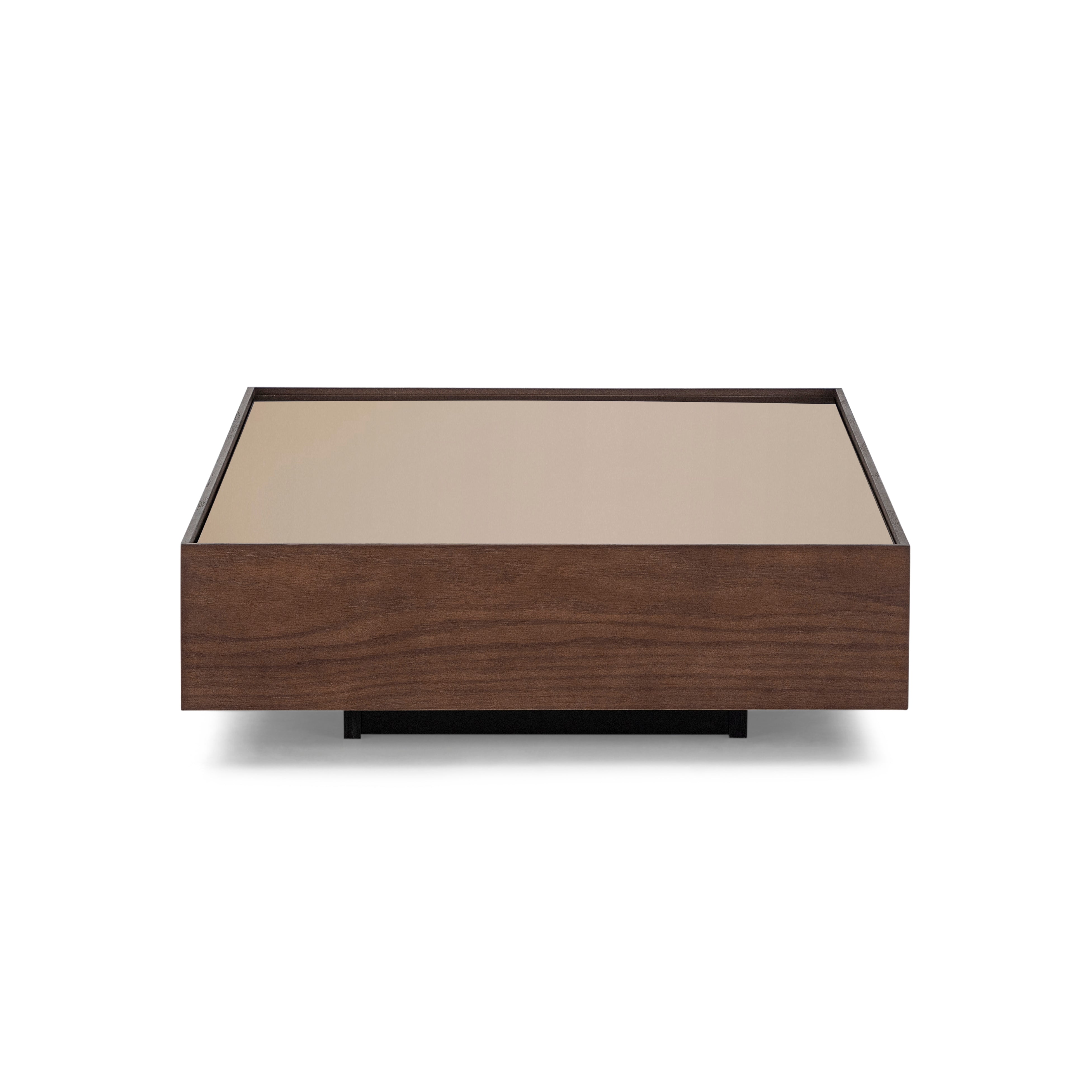 ARC Coffee Table 47" in Imbuia with Bronze Mirror