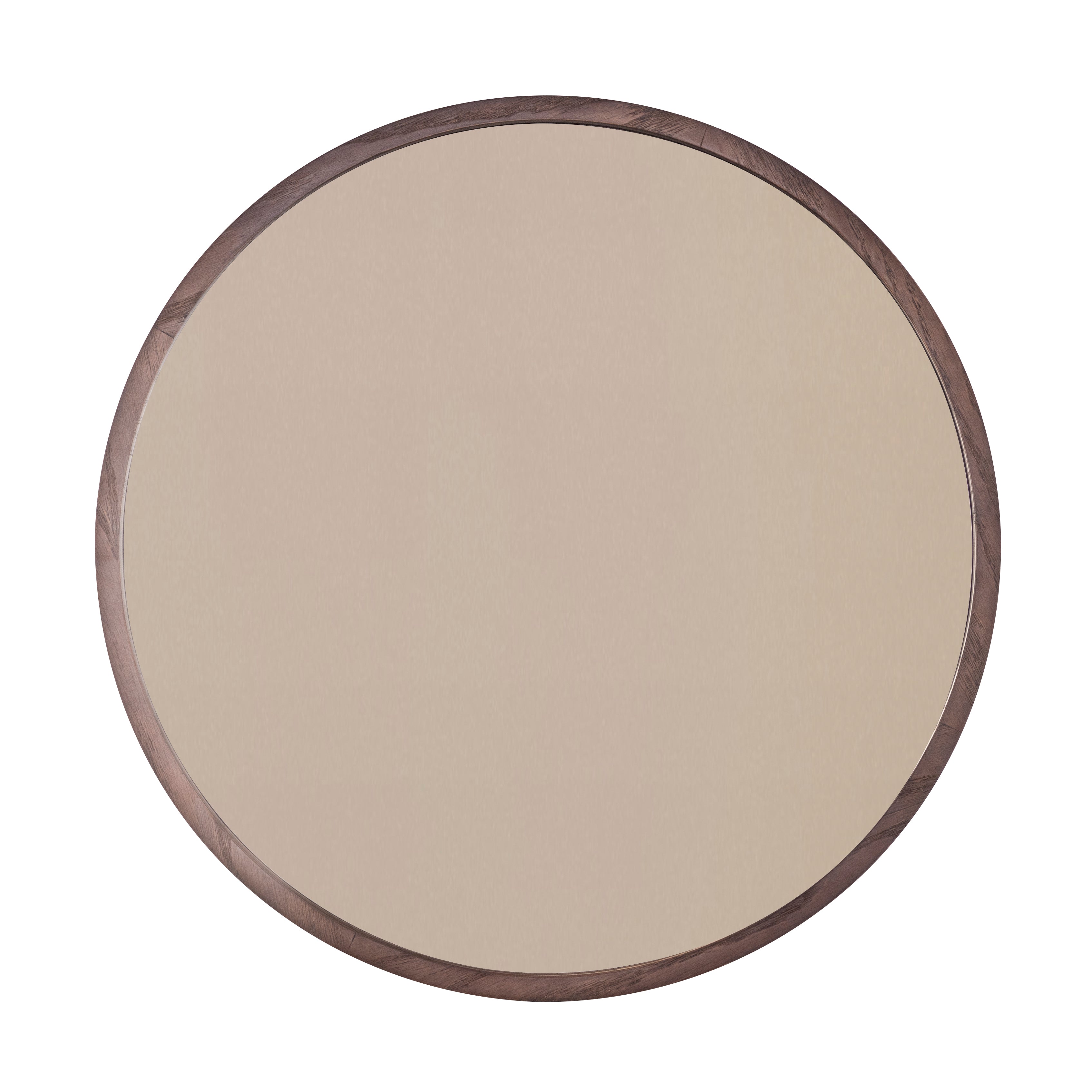 REGIA Side Table in Imbuia and Bronze Mirror 19x18"