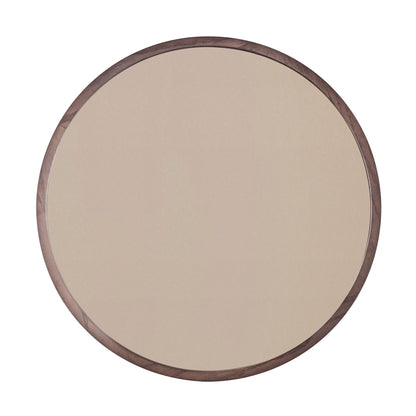 REGIA Side Table in Imbuia and Bronze Mirror 27"