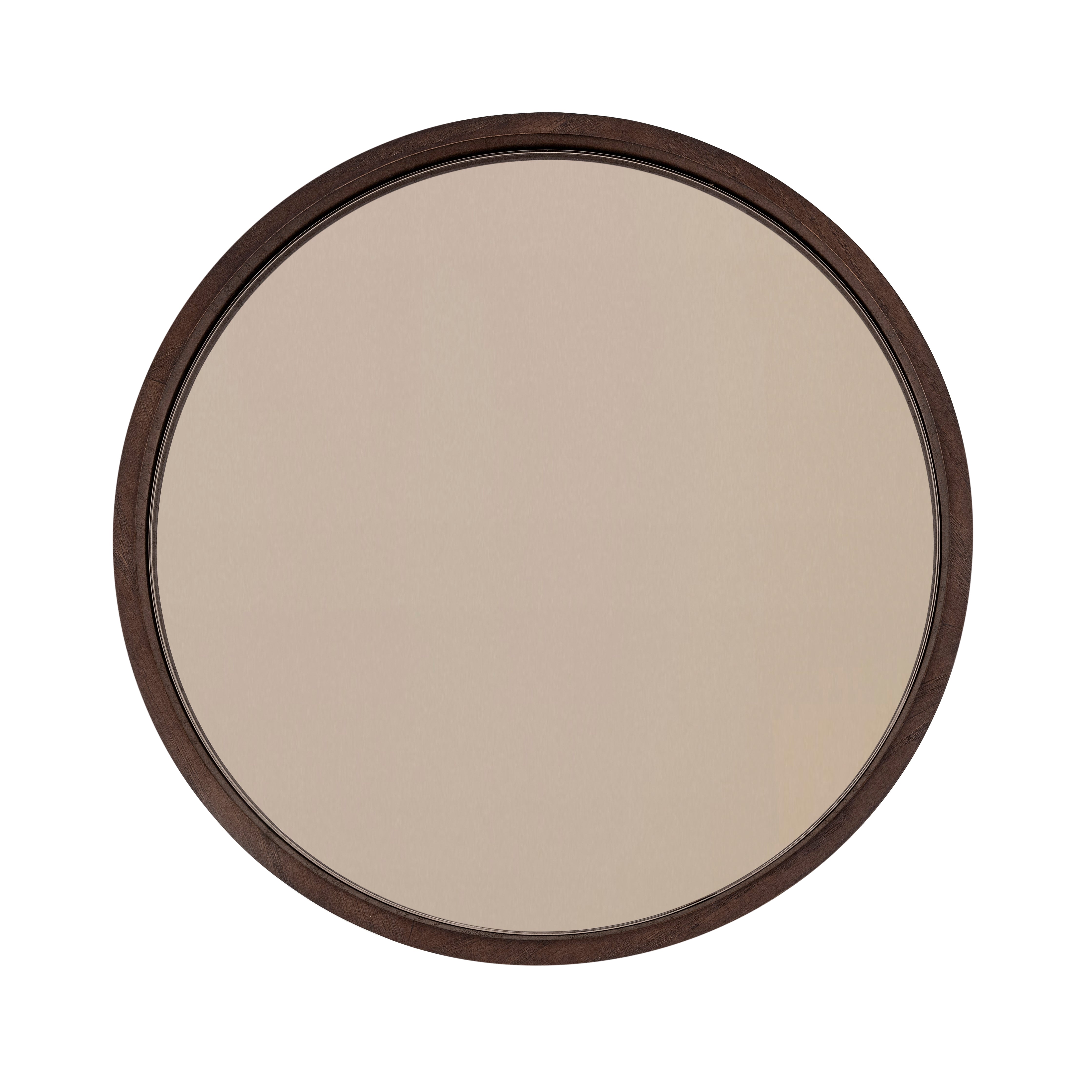 REGIA Side Table in Imbuia and Bronze Mirror 19x18"