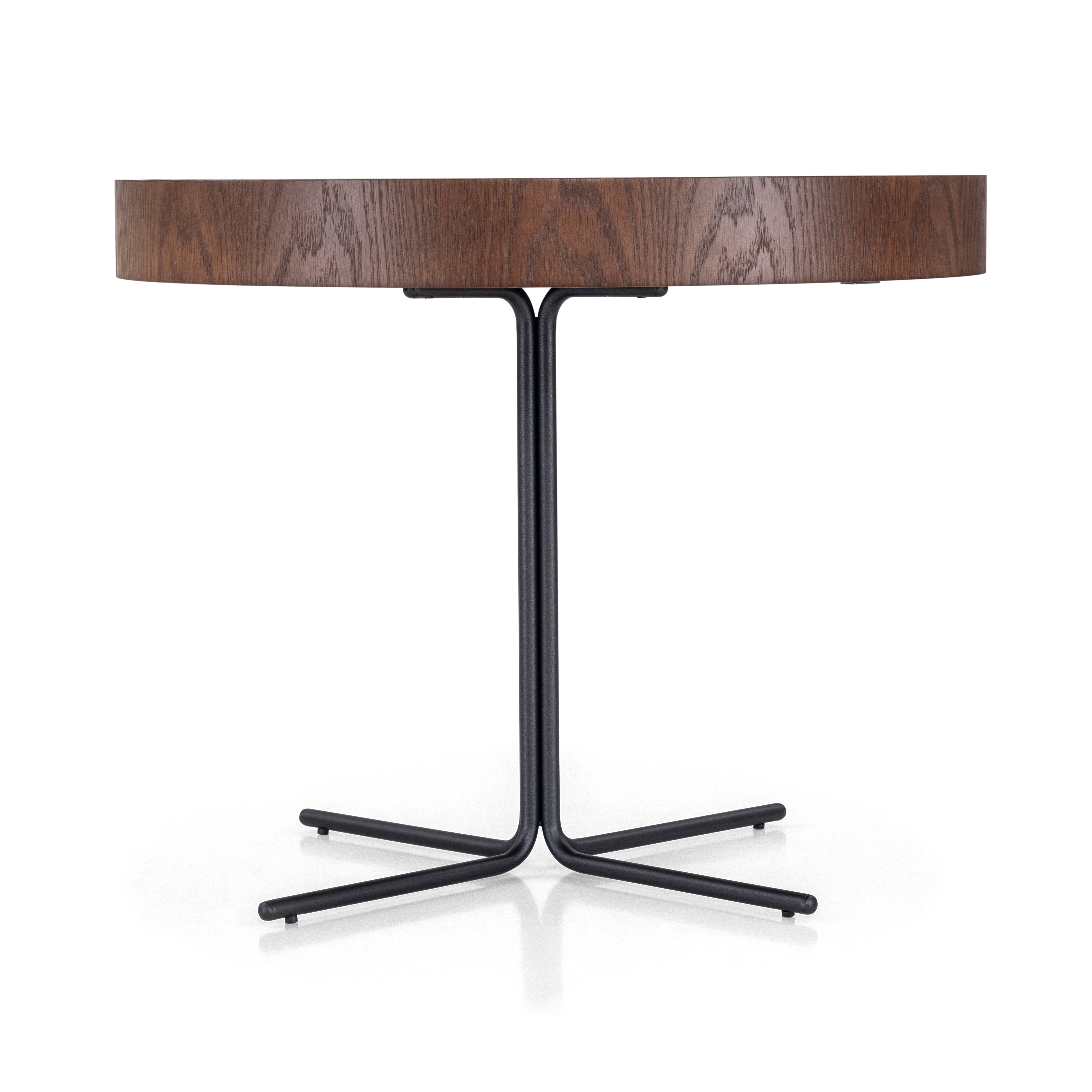 REGIA Side Table in Imbuia and Bronze Mirror 27"