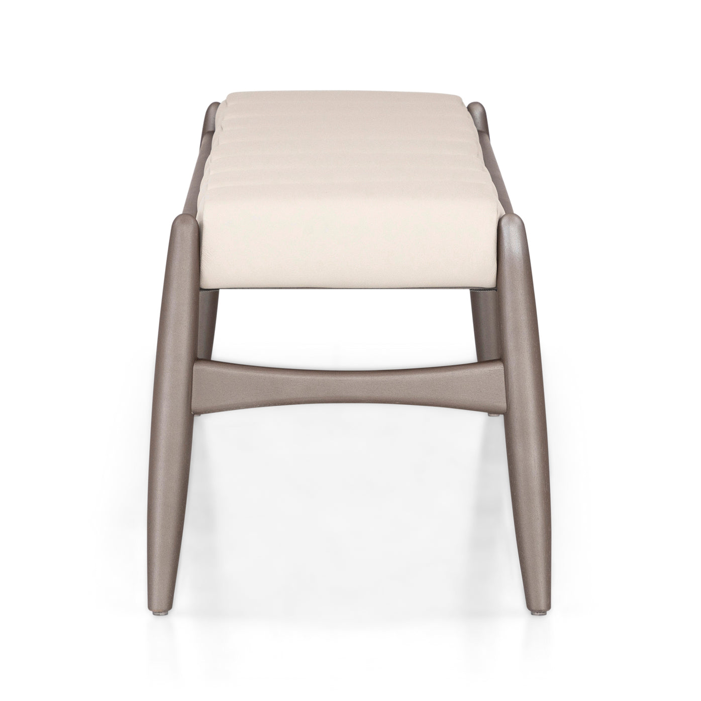 WAVE 2 Seater Bench in Chocolate and Beige Leather