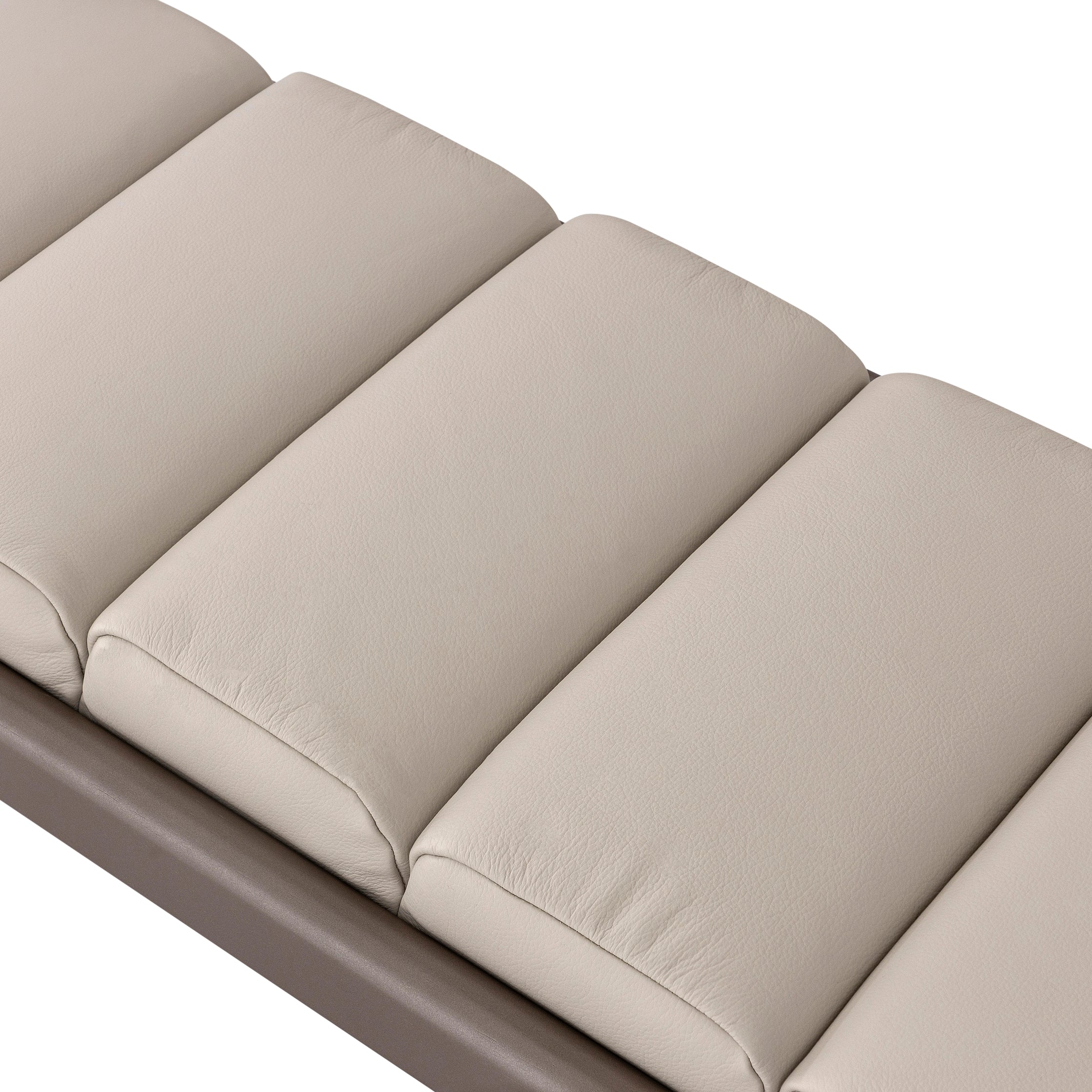 WAVE 2 Seater Bench in Chocolate and Beige Leather