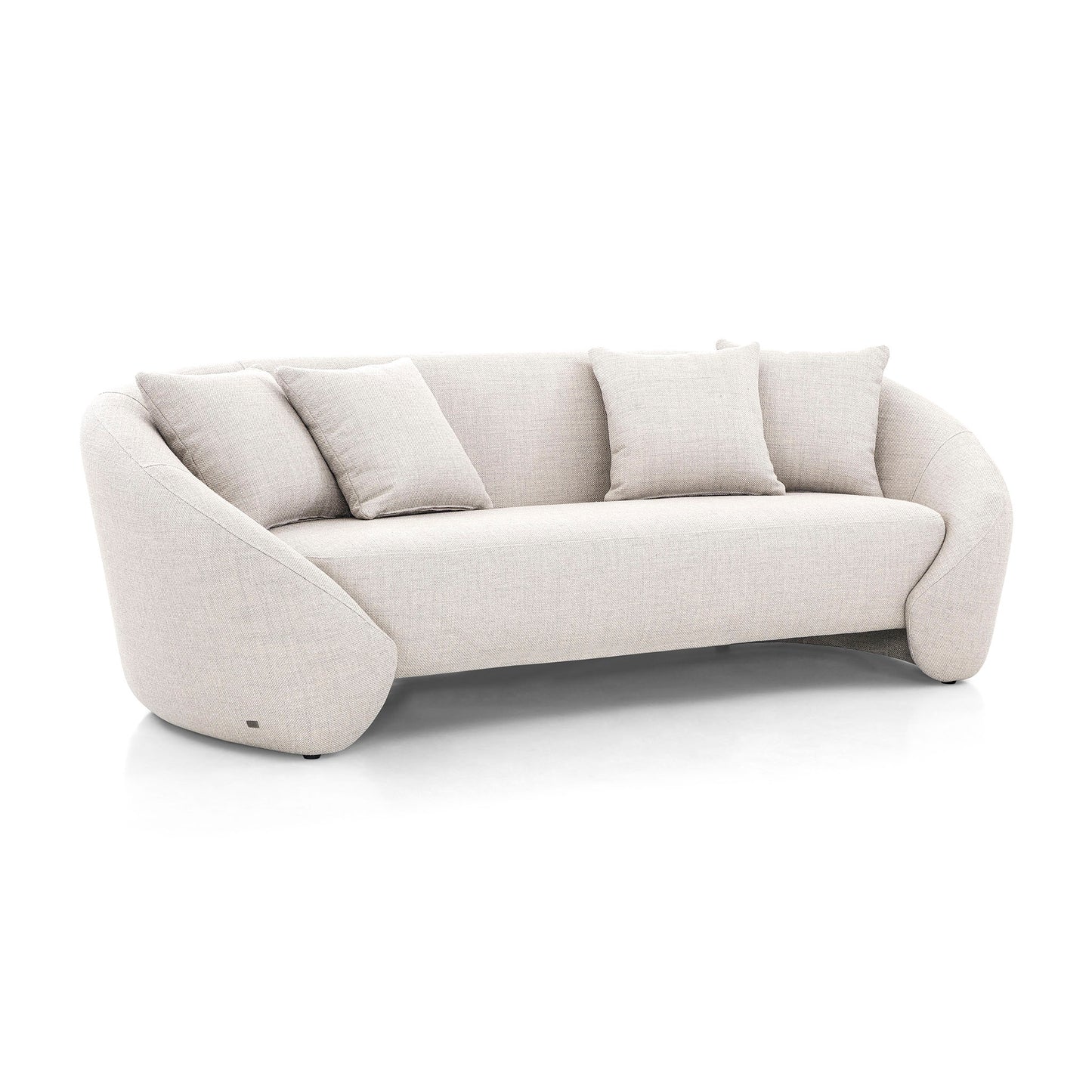 BOWED 3 Seats Sofa in Light Gray fabric