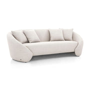 BOWED 4 Seater Sofa in Light Gray fabric 109"