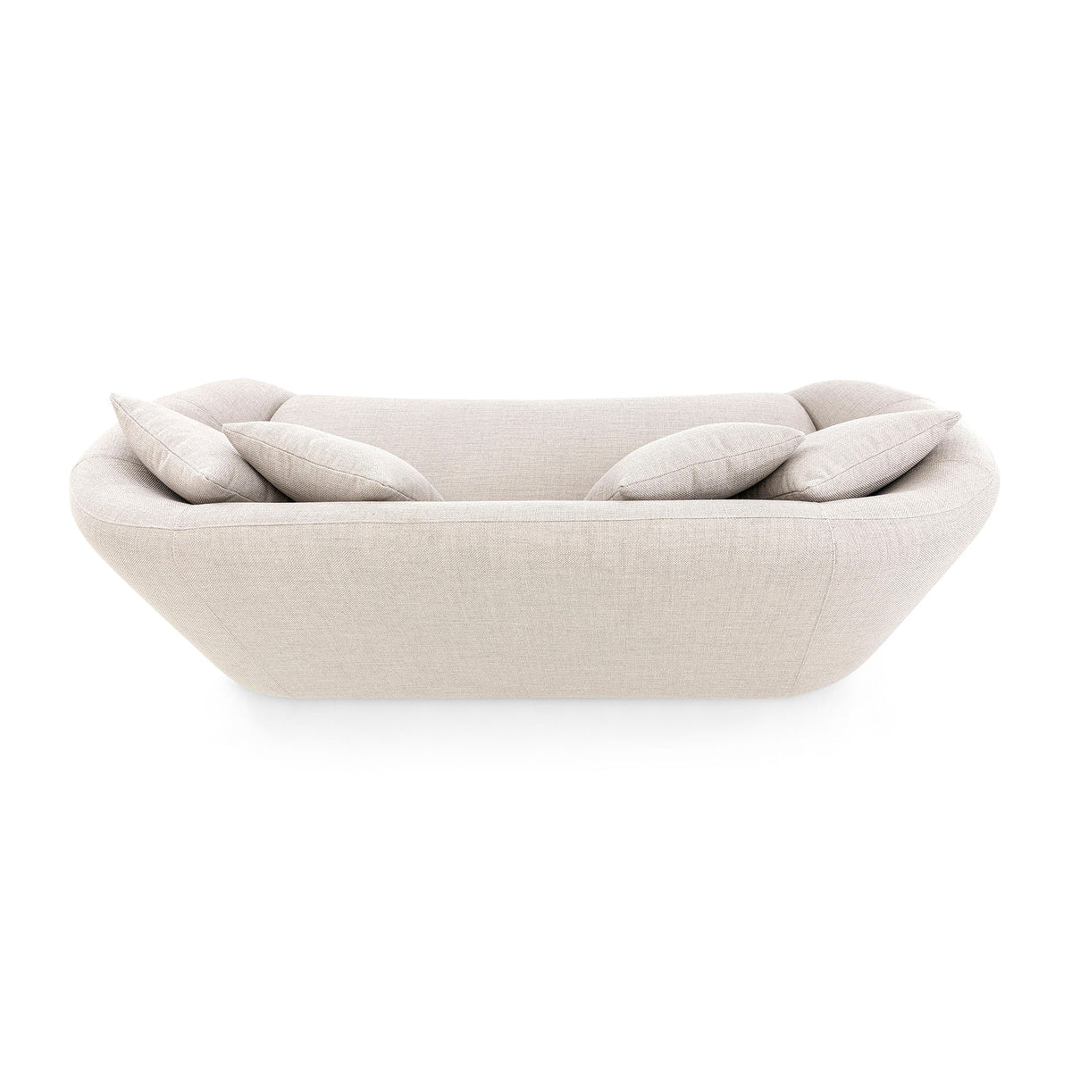 BOWED 4 Seater Sofa in Light Gray fabric 109"