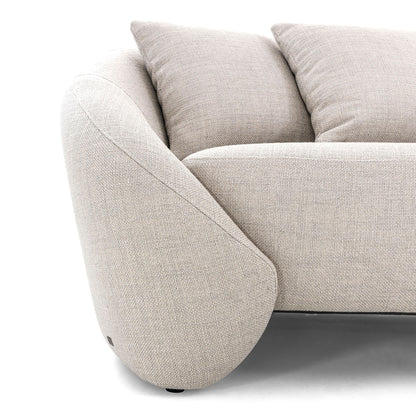 BOWED 3 Seats Sofa in Light Gray fabric