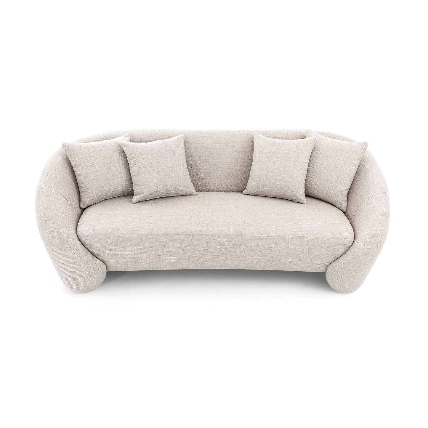 BOWED 3 Seats Sofa in Light Gray fabric