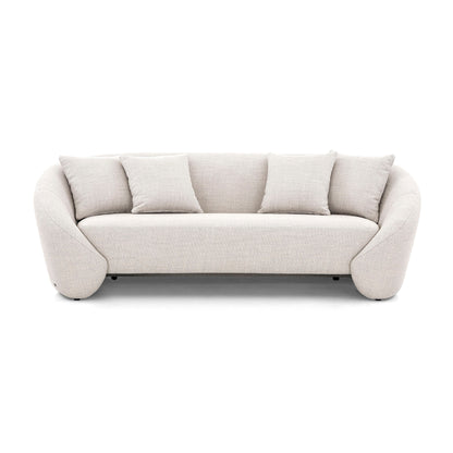 BOWED 3 Seats Sofa in Light Gray fabric