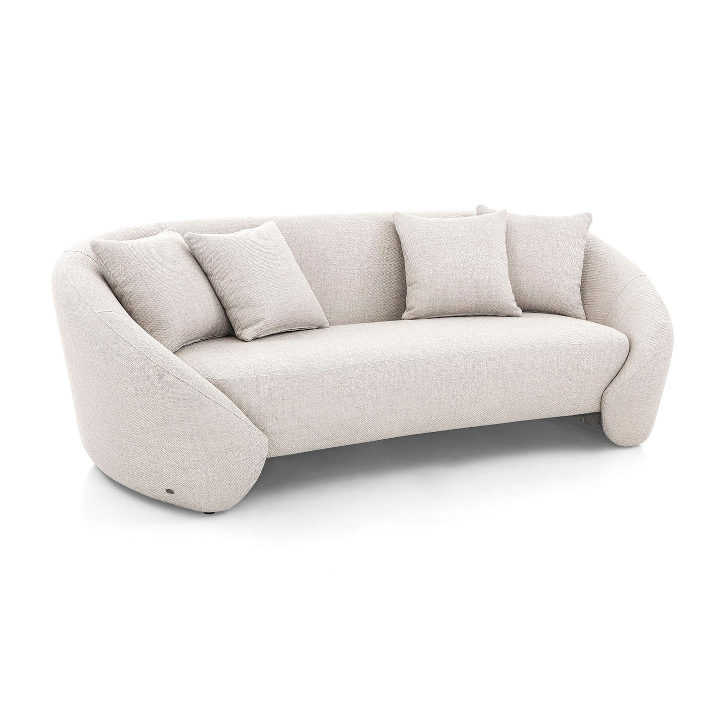 BOWED 3 Seats Sofa in Light Gray fabric