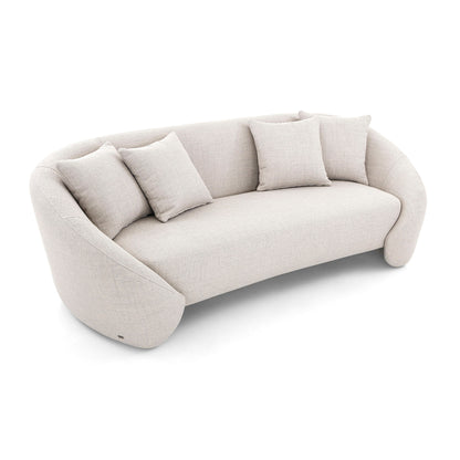 BOWED 3 Seats Sofa in Light Gray fabric