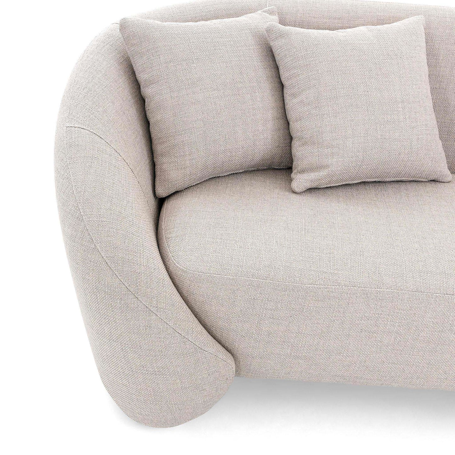 BOWED 3 Seats Sofa in Light Gray fabric