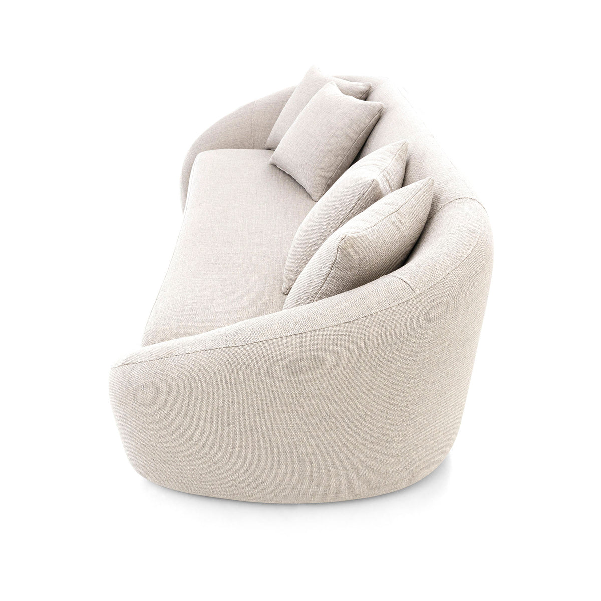 BOWED 4 Seater Sofa in Light Gray fabric 109"