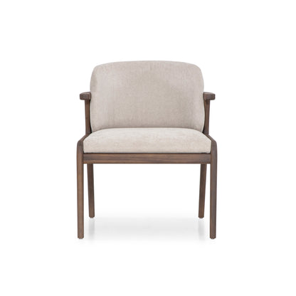 NOWE Dining Chair in Walnut and Beige Fabric