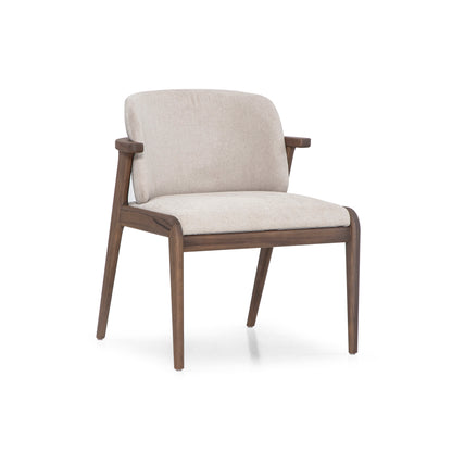 NOWE Dining Chair in Walnut and Beige Fabric
