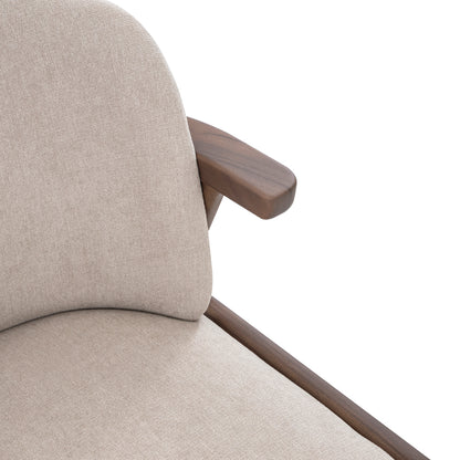 NOWE Dining Chair in Walnut and Beige Fabric