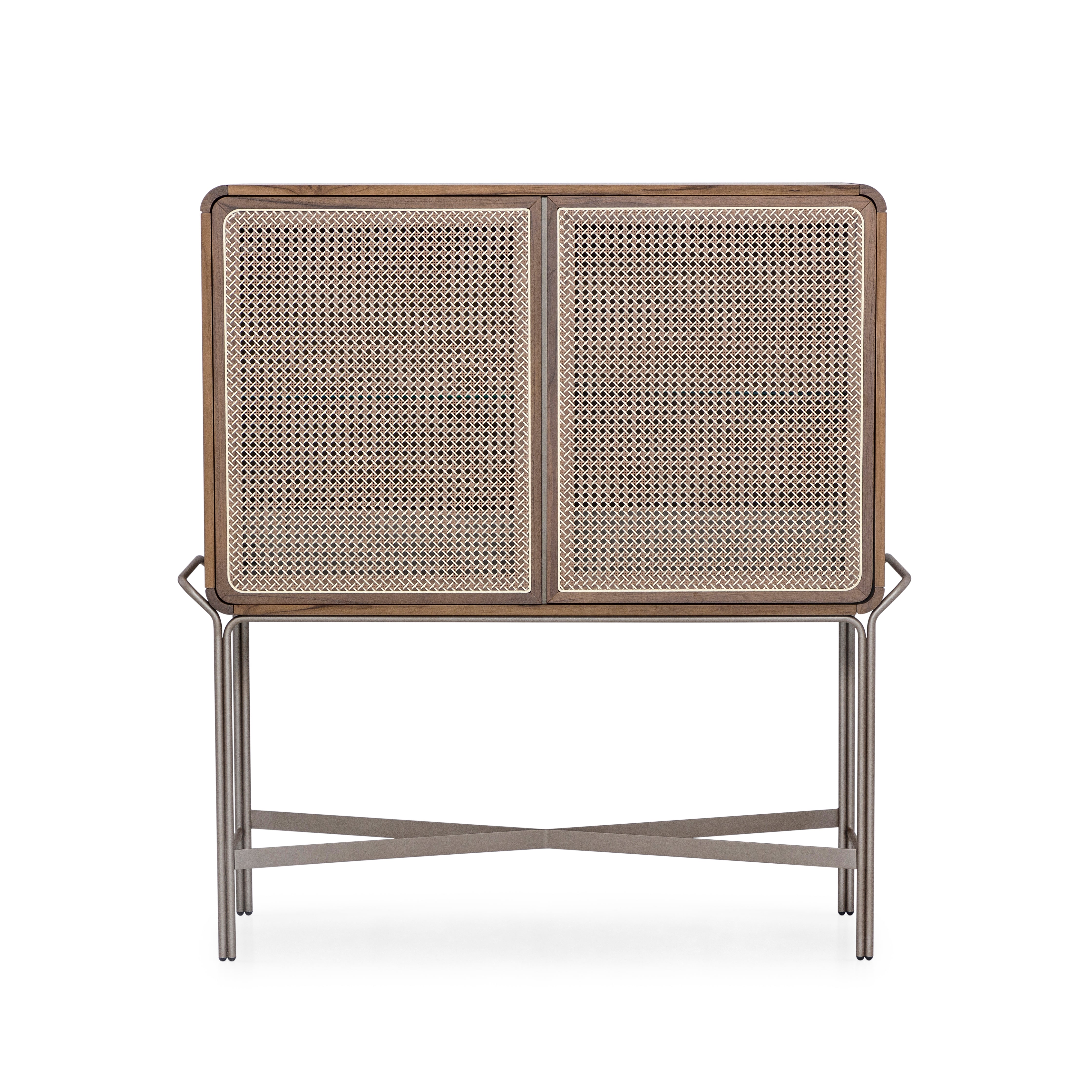 TUPA Sideboard in Walnut and Chocolate with Mixed Light Cane
