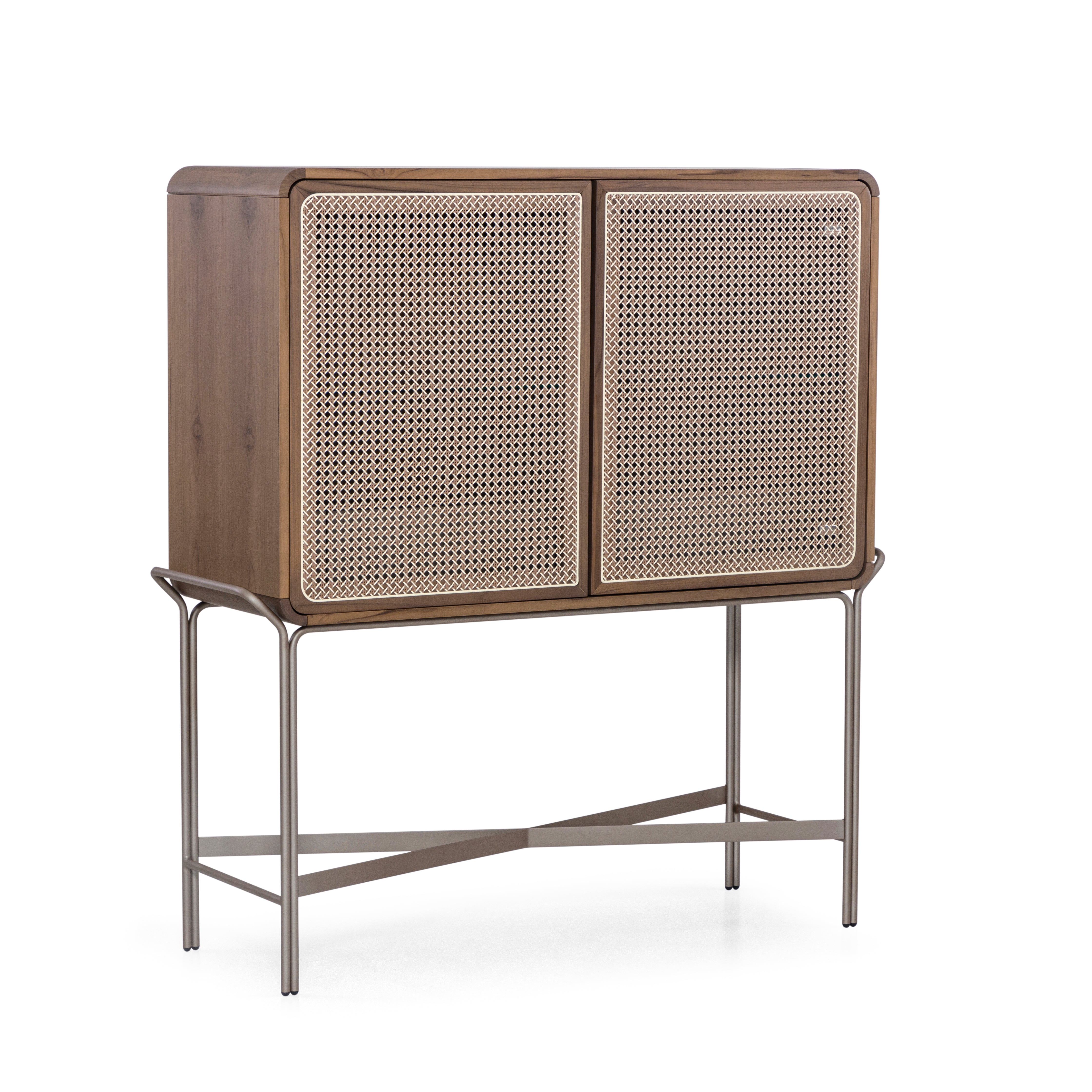 TUPA Sideboard in Walnut and Chocolate with Mixed Light Cane