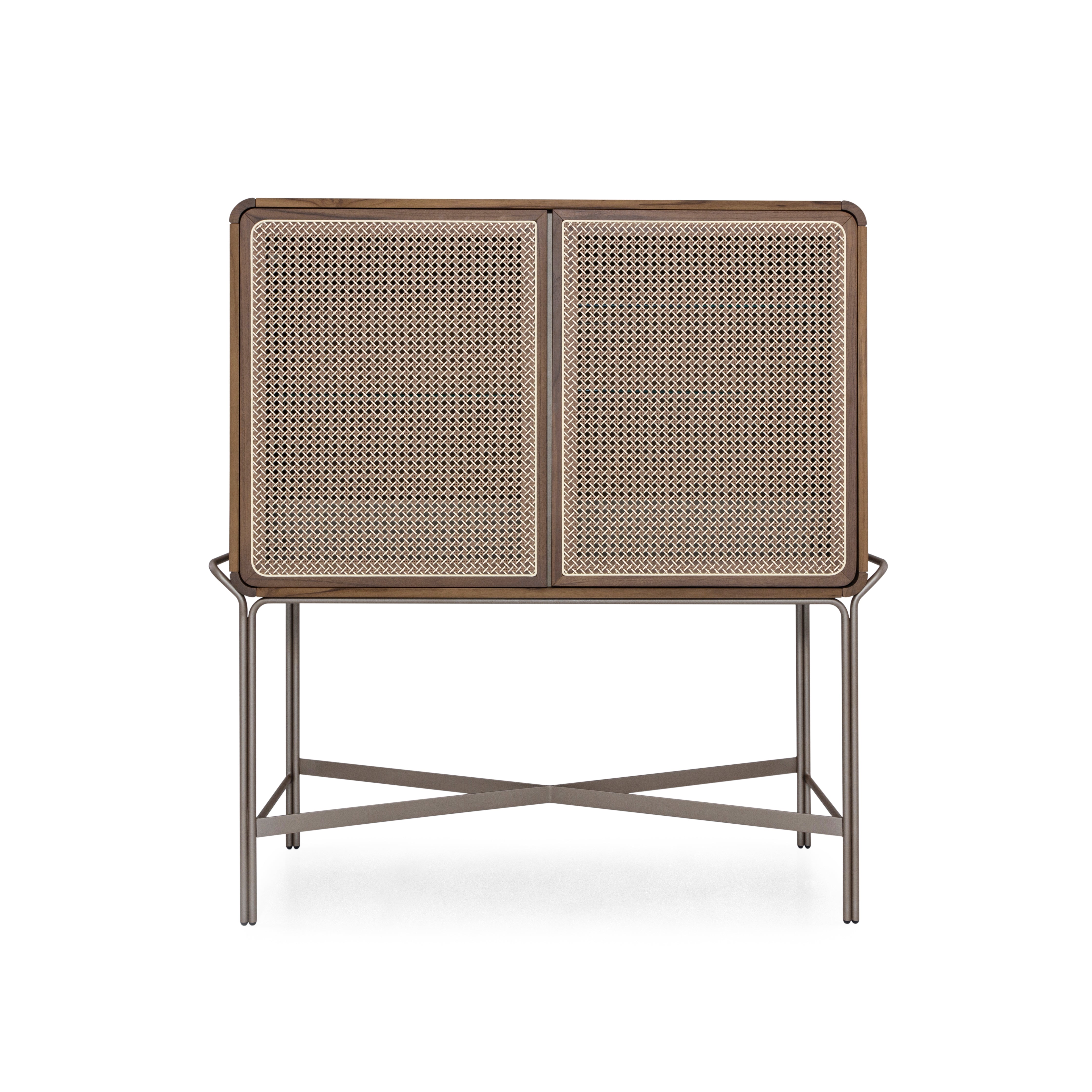 TUPA Sideboard in Walnut and Chocolate with Mixed Light Cane