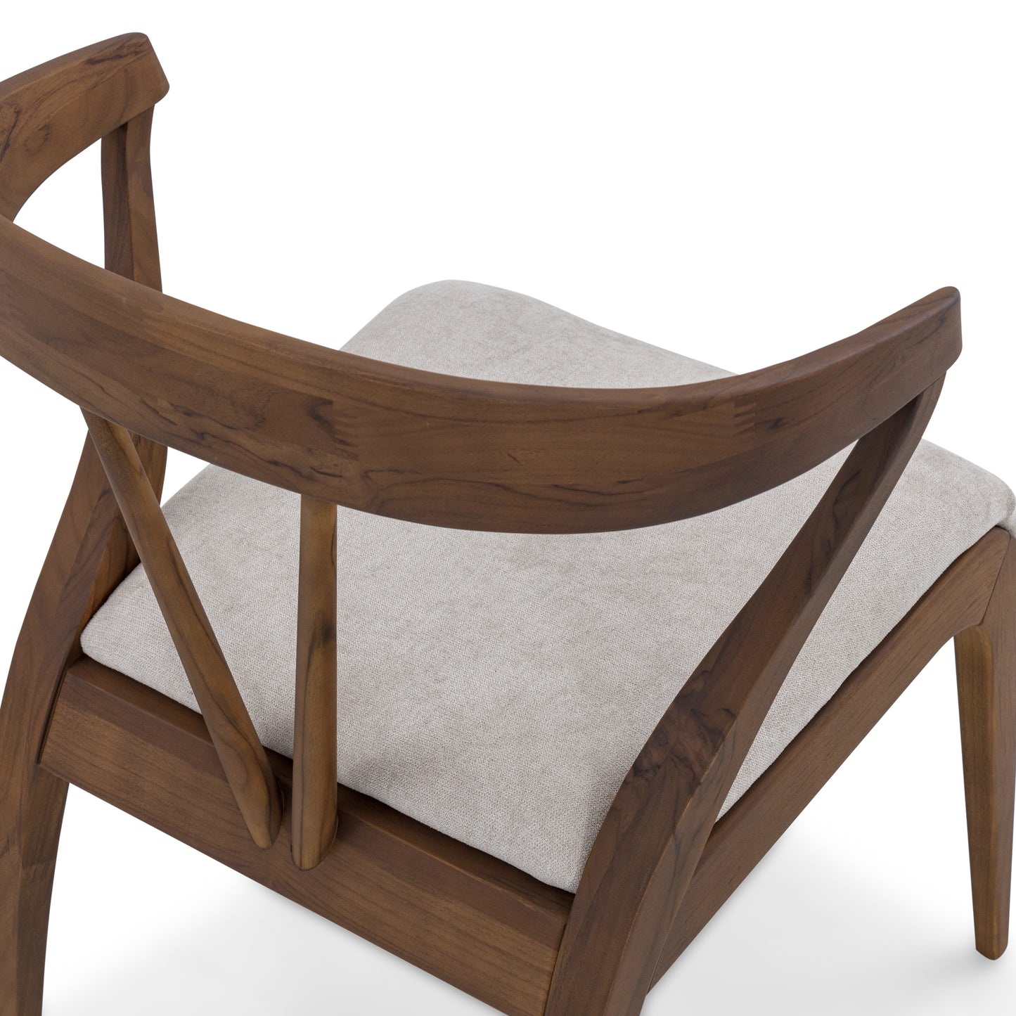 MAT Dining Chair in Walnut and Beige fabric