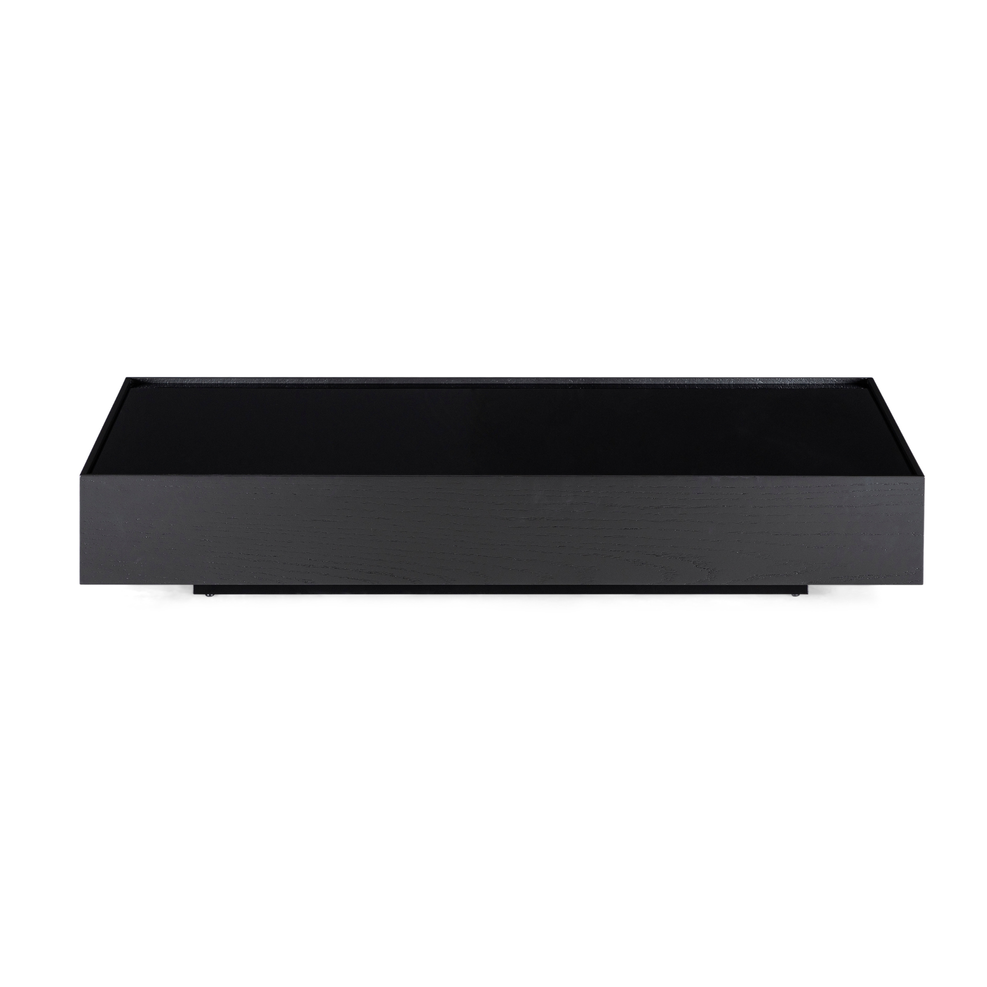 ARC Coffee Table 47" in Black Oak with Black Glass