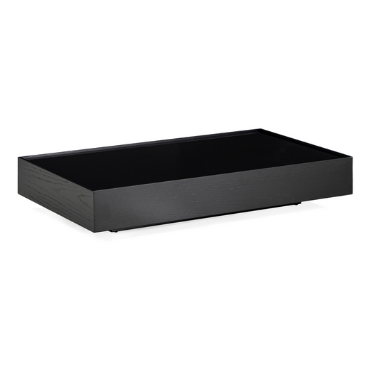 ARC Coffee Table 47" in Black Oak with Black Glass