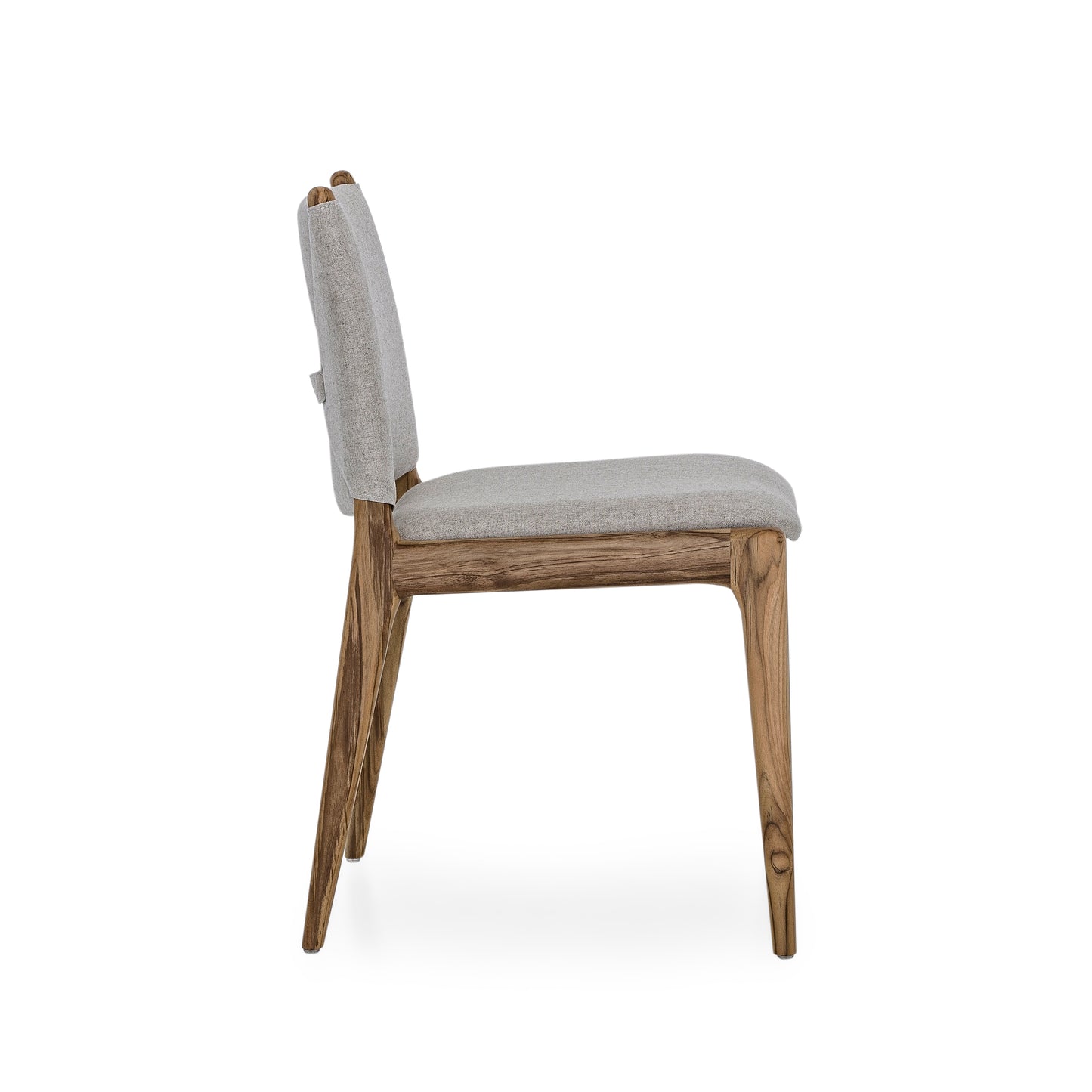 CAPPIO Dining Chair in Teak and Oatmeal fabric
