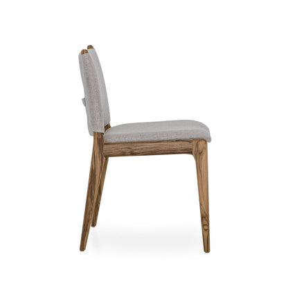 CAPPIO Dining Chair in Teak and Oatmeal fabric