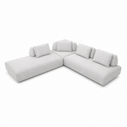CONNECT Sofa 123"x123" in White Fabric